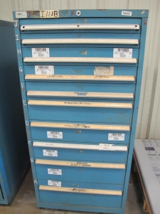 LISTA HEAVY DUTY 10-DRAWER PARTS CABINET W/ CONTENTS (W-44) LOADING & HANDLING FEE $25-
